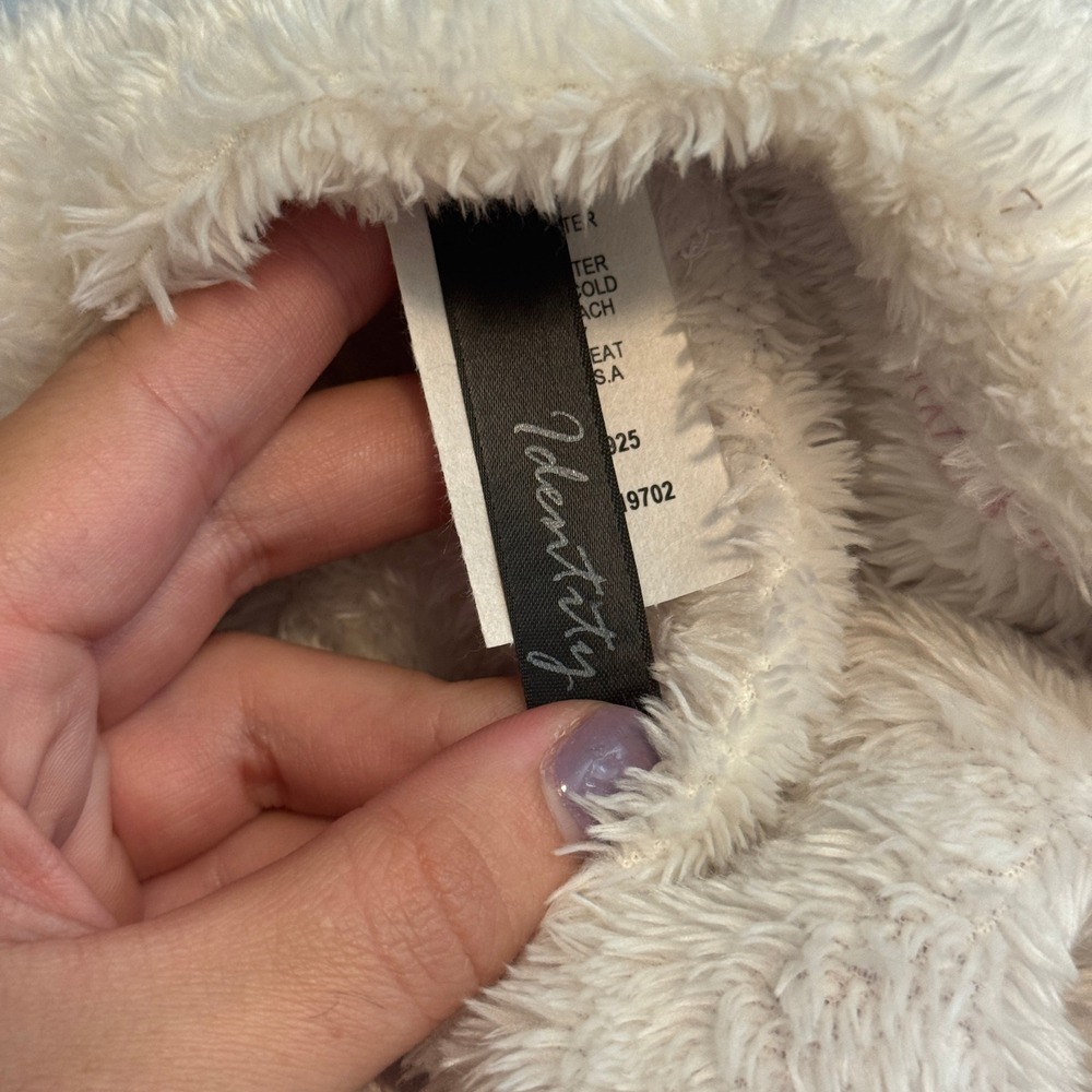 Identity Corduroy Shacket Women XS Pink Faux Fur Lined Hooded Button Front - Picture 4 of 7